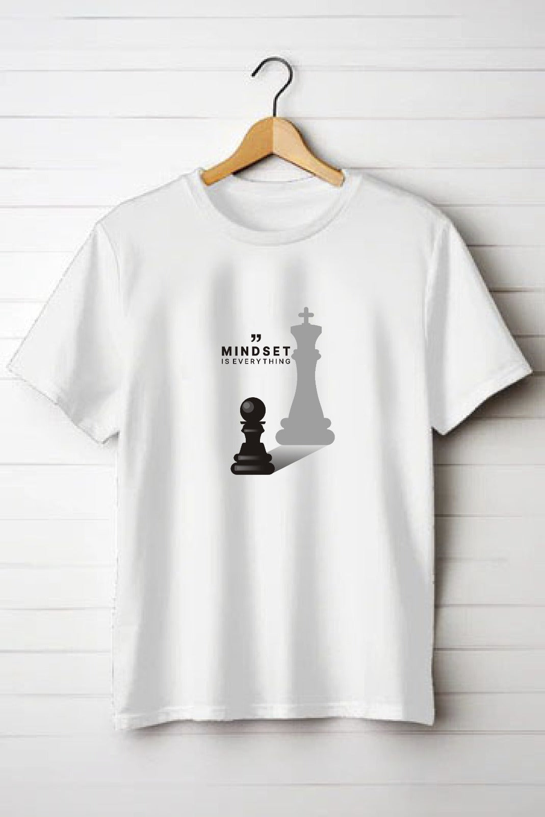 Mindset is Everything T-Shirt, White Cotton,Casual Short Sleeve Tee